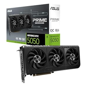 ASUS The SFF-Ready Prime GeForce RTX™ 5050 8GB GDDR6 OC Edition Graphics Card (PCIe® 5.0, 8GB GDDR6, HDMI®/DP 2.1, 2.5-Slot, Axial-tech Fans, Dual BIOS)