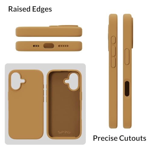 Image of SPRIG Compatible with iPhone 16 Premium SilkTone (Liquid Silicone) Back Cover Drop Tested Shock Proof Mobile Case for Men, Women, Boys and Girls with Camera Protection (Golden Brown)