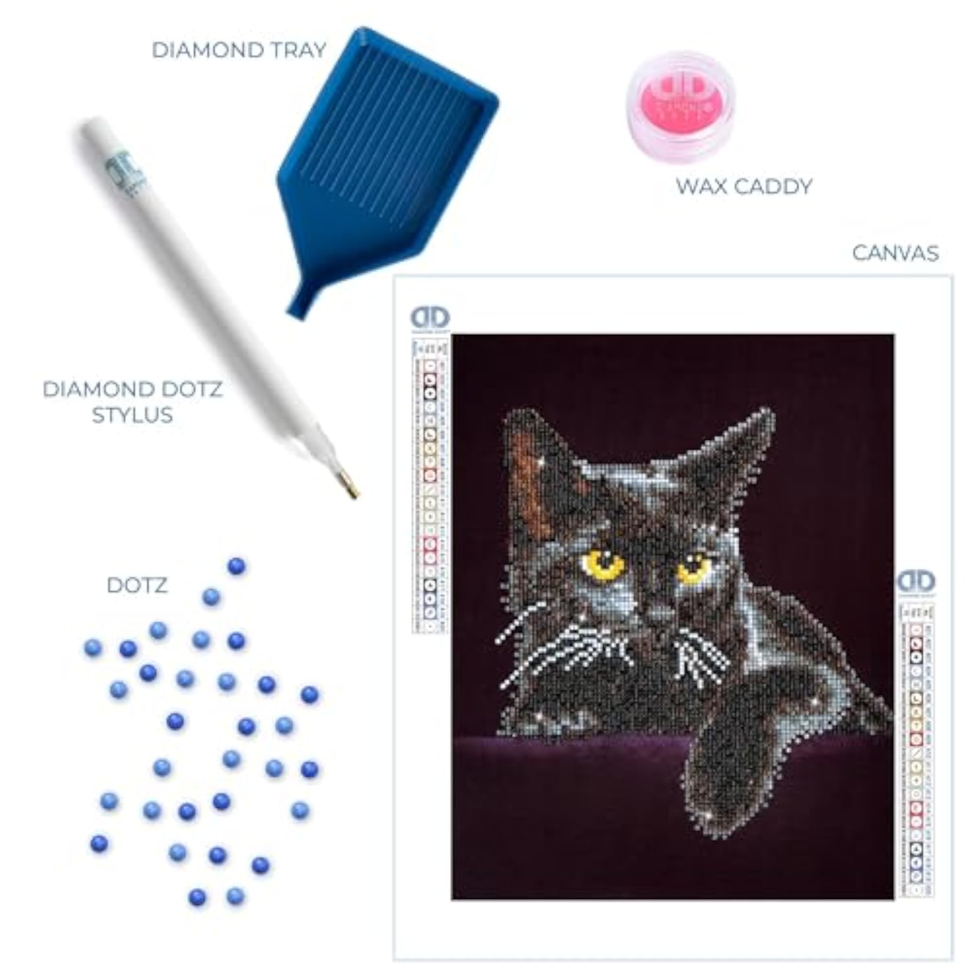 Needleart World Intermediate Kit Midnight Cat, Embroidery Painting