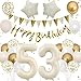 Anlgdi Geburtstagsdeko 53 Jahr Mann, Luftballon 53. Geburtstag Männer Deko, 53 geburtstag Frauen Weiß Gold, Deko 53. Geburtstags Frauen, Folienballon 53 Geburtstag Männer Dekoration