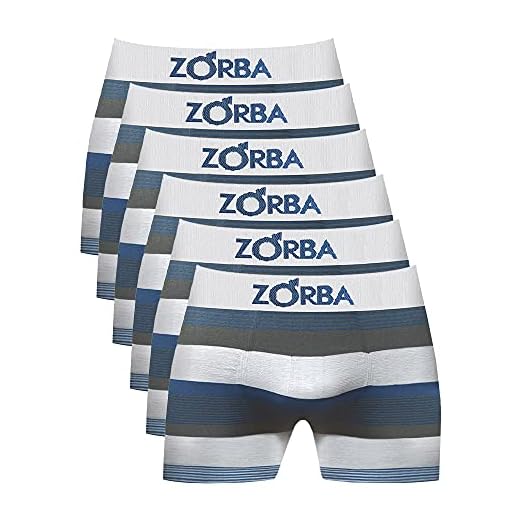 Kit com 06 Cuecas Zorba Boxer Listrada 847 Branco – M