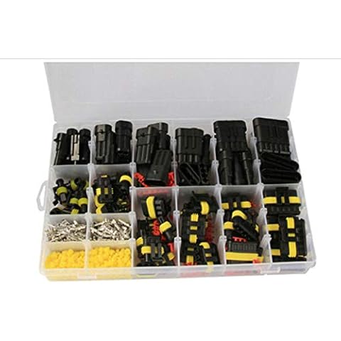 708PCS Waterproof Car Electrical Wire Connectors Terminals Assortment Kit 1/2/3/4/5/6 Pin Way Terminal Wire Connector Plug for Motorcycle Scooter Car Truck Boats Cover