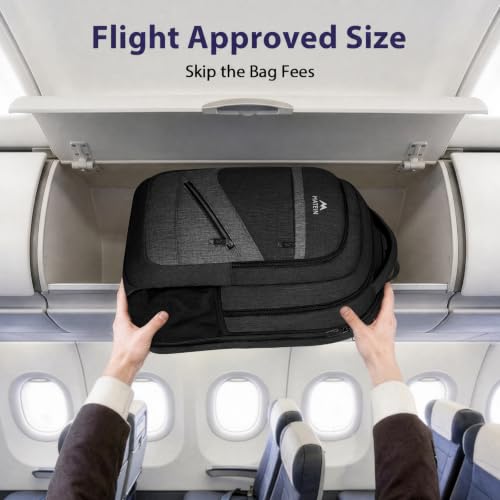 Image of MATEIN 17 inch Travel Laptop Backpack, Water Resistant TSA Flight Approved Carry on Backpack with USB Port Black