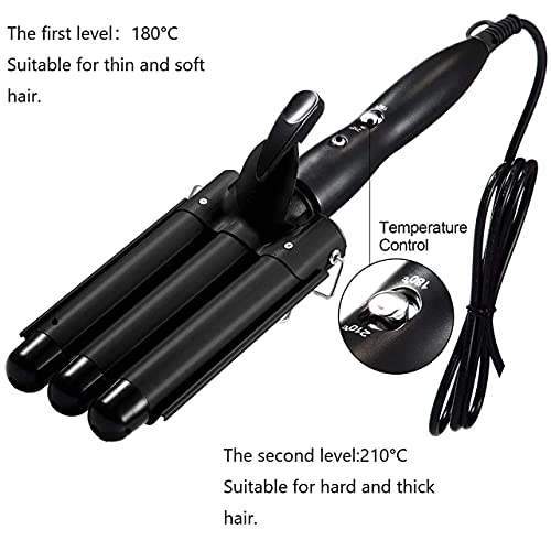 Foto von Lockenstab 3 Fässer Welleneisen für haare 25mm Lockenwickler mit zweistufiger Temperaturregelung schnell aufheizen Lockenstäbe Welleisen Schnelle Heizung Große Welle für Lange/kurze Haare