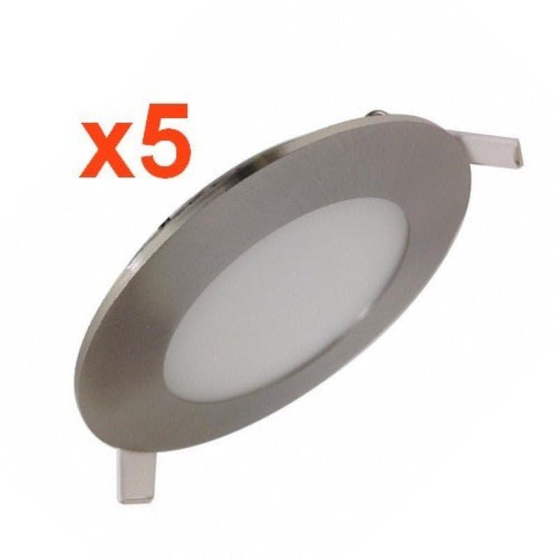 Spot LED Extra Plat Rond ALU 6W - Pack de 5 - Blanc Chaud 2300K - 3500K - SILAMP