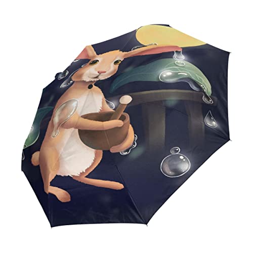 Parapluie compact lapin lune pour voyager léger avec une protection solaire et pluie idéale