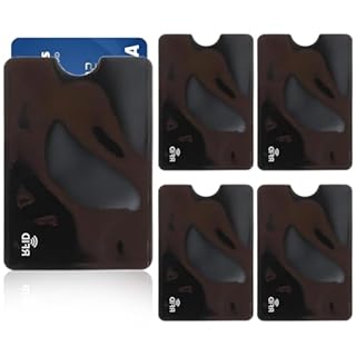 WJRQD 5 Pcs RFID Porta Carte, Antitaccheggio Porta Carte di Credito, Protezione RFID per porta carte di credito anti-frode, RFID Protection Card, Proteggi carte di credito contactless custodia, Nero