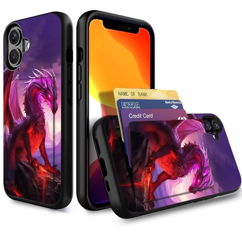 Étui portefeuille iPhone 17 coque antichoc double couche TPU PC fente carte cachée 6,3"