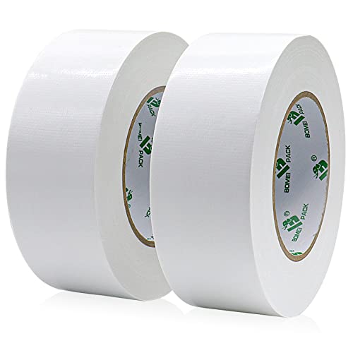 BOMEI PACK Weiß Weiss Panzertape extra stark 50m x 50 mm Wasserdichtes Reparaturband für innen & außen gewebeverstärktes Reparaturband 2 Rollen