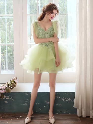 Tiered Homecoming Dress Short 2025 for Teens Sparkly Sequin Corset Short Mini Prom Cocktail Gown with Bow4