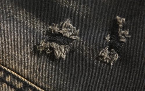 Men Washed Jeans Street Trousers Wide Leg Pant Button Streetwear Hip Hop Heavy Style Denim Pants3