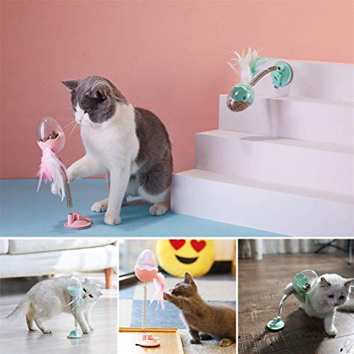 Conteneur de nourriture pour chat interactif rose au design moderne