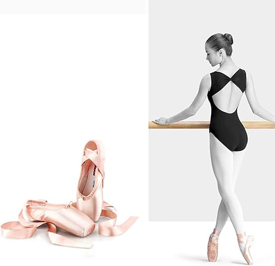 Chaussons De Pointe Professionnels M&Catree - Satin Et Rubans - Pour Ballet Classique Filles Et Femmes