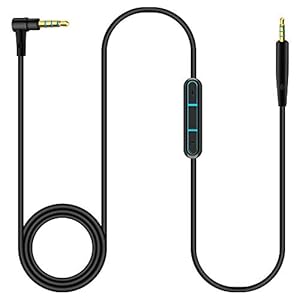 Audio-vervangingskabel met inline microfoonafstandsbediening, volumeregelaar, compatibel met Bose QC25, QC35, QC35II…