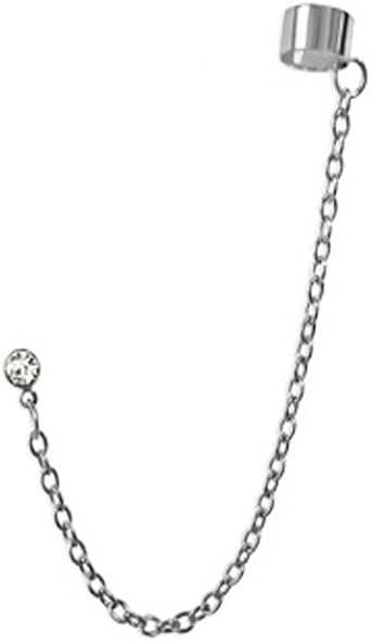 Clear Crystal Stud Slave Chain Ear Cuff 