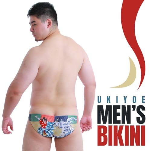 PROPAGANDA Kabuki Ukiyoe Silky Bikini for Men, Quick-Drying, Japanese Print Swimwear, Vibrant Cationic Polyester2