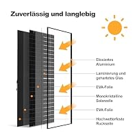 SAKETE Solarmodul 500W – N-Typ Full Black Solarpanel mit Halbzellen-Technologie, geeignet für Balkonkraftwerk, 500W PV Panel 1er – Ansicht 3