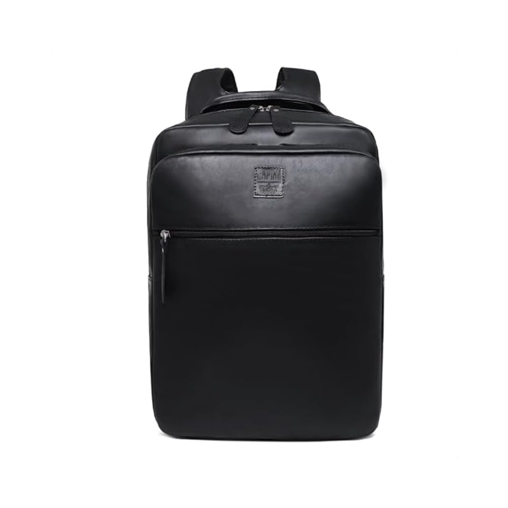 Mochila Capiau de Couro Legítimo Vintage Executiva para Notebook, Trabalho e Viagem