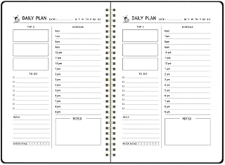 Daily Planner Pad, To Do List Notebook, Appointment, B5 Calendar, Scheduler, Organizer with Priority, Meals, Notes, Water Intake Tracker, Flexible Cover, Twin-Wire Binding Grey 10"X7.3 inchs"