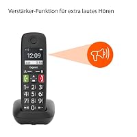 Gigaset E290 mit zweitem Mobilteil - Duo Set Senioren-Telefon ohne Anrufbeantworter, mit extra großen Tasten und Displays, Schnellwahltasten, Verstärker-Funktion für extra lautes Hören, schwarz – Ansicht 2