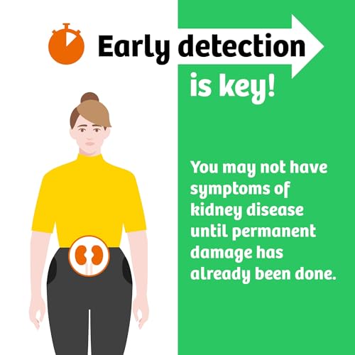 clinistix kidney health test kit urine test strips - easy-to-use at-home dipstick testing for albumin and creatinine fast 1-minute results 5 tests 3 count