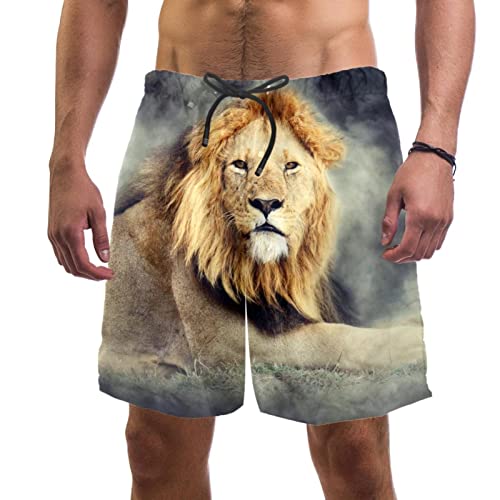 Short de plage à séchage rapide JDEZ maillots de bain hommes lion