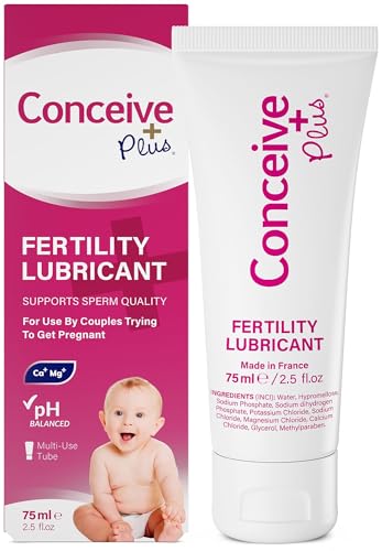 Conceive Plus Fertility Lubricant + Magnesium and Calcium, Conception Safe Lube For Couples Trying To Get Pregnant, 2.5 Ounce Multi-Use Tube