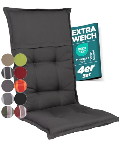 gardisun Gartenstuhlauflagen Hochlehner I Extra Dicke Sitzauflagen I Made in EU I Ideale...