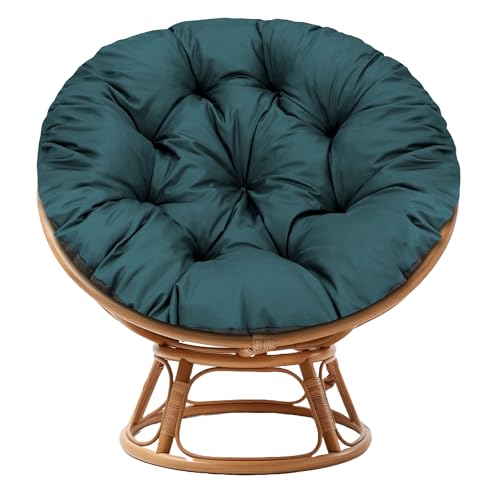 Amazinggirl Papasansessel Kissen Sitzkissen Hängesessel 100cm - Polster für Korbsessel Papasan Chair Lesesessel und Rattansessel für Outdoor und Indoor rund und groß Grün Farbton B