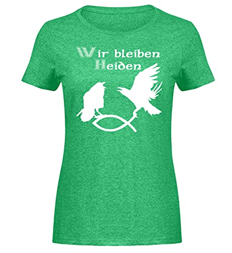 T-Shirt chiné femme vert S fini les hauts inconfortables avec Hugin & Munin