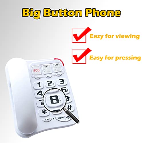 Teléfono con cable para adultos con botones grandes miniatura 2
