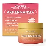 Vital Core Premium Akkermansia Muciniphila Probiotic | 300 Billion AFU | for Gut Health, GLP-1 & Weight Management | with Vitamin B2,D & Chromium| Vegan, Gluten-Free, Non-GMO | 120 Capsules