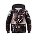 XIAMUSZ Kids Mandalorian Hoodie Cosplay Costume 3D Pullover Swaetshirt (L, Brown)