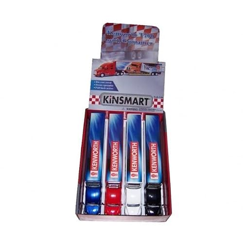 Kinsmart Kenworth T700 Semi Truck Container 13" 1:68 Scale Die Cast Metal Model Toy Setof4 Blue Red White Black #TOP6