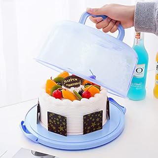 Hangrow 10 Inch Cake Box, Round Cake Stand with Lid and Handle, Good Sealing Cake Carrier for Any 6-10 Inch Cake Storing