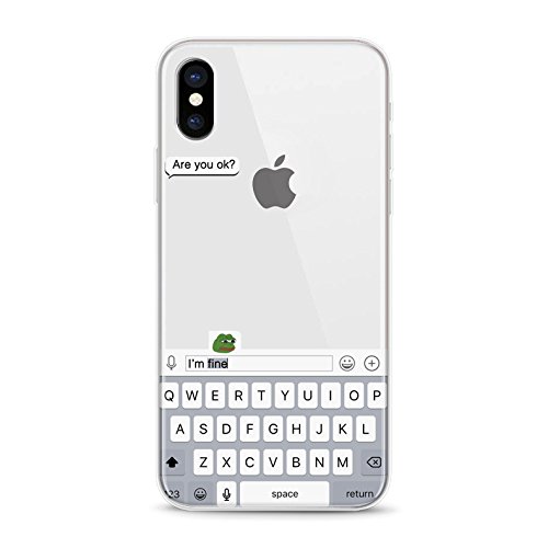 Trendario Coque de protection pour Apple iPhone X - Housse de protection avec motif - Coque en silicone TPU - Coque arrière - Étui pour téléphone portable (Smiley) Cover