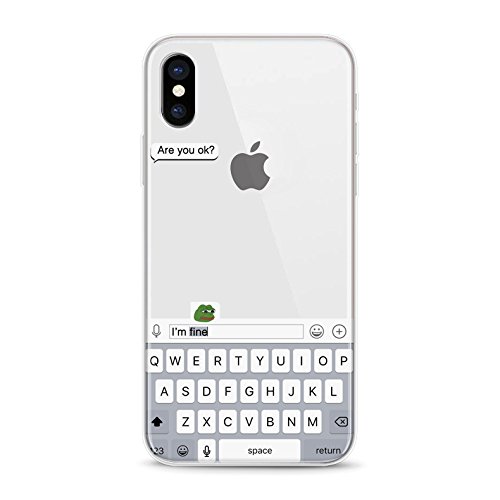 Trendario Coque de protection pour Apple iPhone X - Housse de protection avec motif - Coque en silicone TPU - Coque arrière - Étui pour téléphone portable (Smiley)