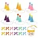 12pcs Mini Party Hats for Stuffed Animals, Felt Cone Hats Dolls Dog Cat Rabbit Puppies Assorted Animal Birthday Party Decorations