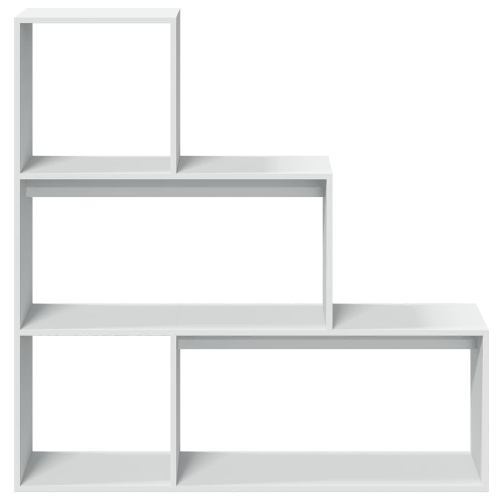 Regał na książki, 3 poziomy, biały, 123 x 29 x 123 cm, materiał drewnopochodny, uniwersalny organizer do przechowywania kostek do salonu, biura i sypialni