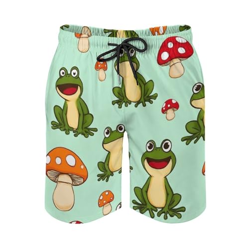 Quick-Drying Men's Swim Shorts, Mesh Lining Swimming Trunks with Pocket Elastic Waist Swimwear