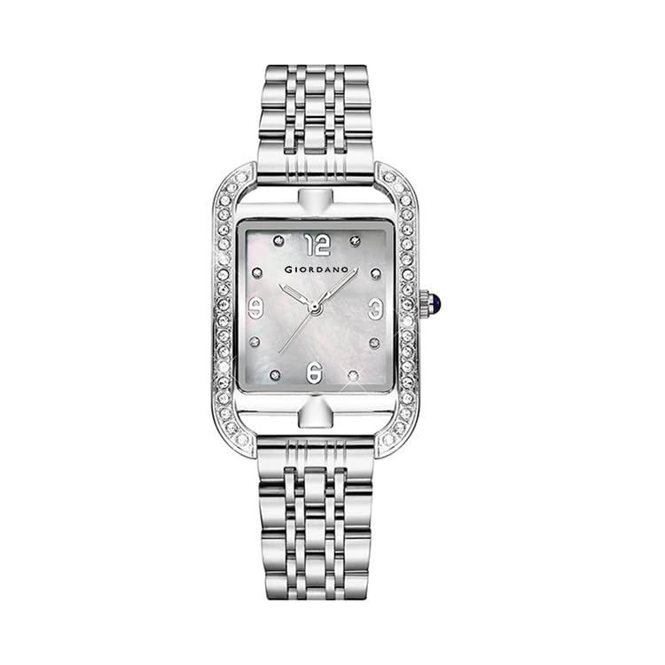 Image of Giordano Analog Watch for Women- Stylish Dial with Crystal Accents, Metal Strap, Quartz Movement - Elegant Accessory for Special Occasions - GZ-60108