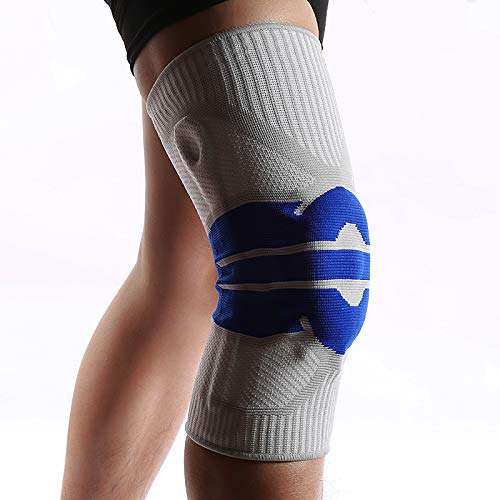 Genouillères de compression vert L avec ressorts et patins silicone - 4