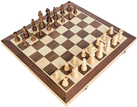 CMY Wooden Chess Set Magnetic Pieces Travel Chess Set For Kids Adults Folding Wooden Chess Set Chess Board Game Portable 30 x 30 cm