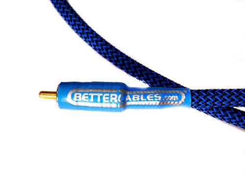 Bettercables.com Better Cables Blue Truth Digital Coax Cable - High-End, High-Performance, Silver/Copper Hybrid, Low-Capacitance, Premium Coaxial Cable (Rca Cable) - 1.5 Feet #TOP6