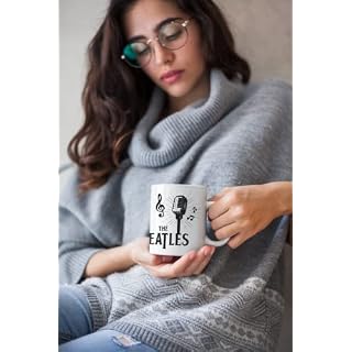 Mug Beatles noir et blanc en céramique. Cadeau original. - Les Beatles, Paul McCartney, John Lennon, RIngo Starr, George Harrison Mug Beatles noir et blanc en céramique. Cadeau original. – Image 2