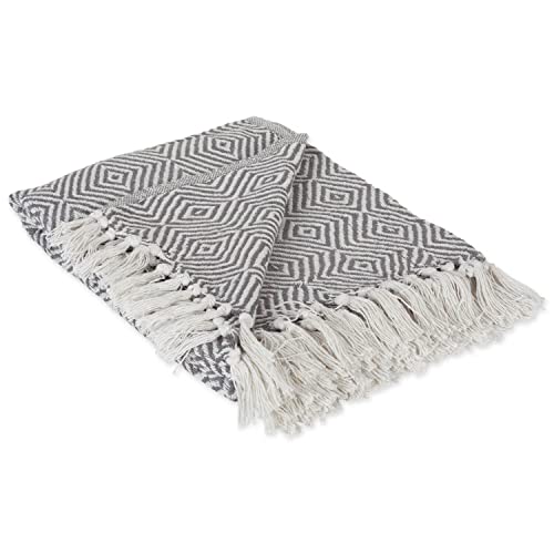 DII Diamond Throw Collection Woven Cotton, 50x60, Mineral Gray by DII - Used condition - US$13.53
