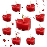 D'Amour Romantique pour Anniversaire,Bougies en Forme de Coeur,Bougies Chauffe-Plat en Forme de Cœur Romantiques,Bougie Chauffe Plat st Valentin,Bougie Chauffe Plat Forme de Coeur d'Amour (Rouge)