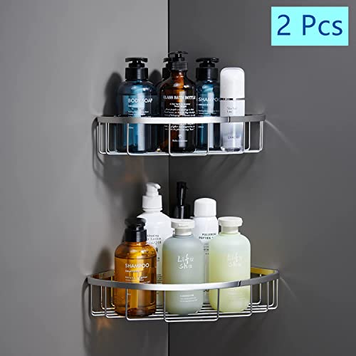 Gordee [2 Pack] Bathroom Corner Shower Caddy Organizer, Sus304 Stainless Steel Heavy Duty Rust-Proof Bathroom Shelf Shampoo Holder, Wall Mounted Storage Rack For Bathroom Kitchen, Polished Chrome #TOP1
