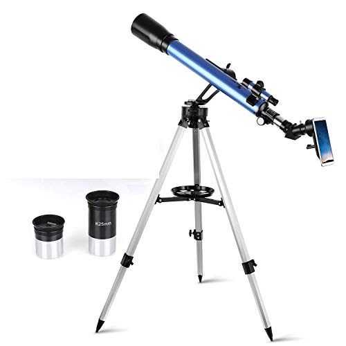 TELMU Telescope,60mm Aperture 700mm AZ Mount Astronomical Refractor Telescope for Kid and Adults- Portable Travel Telescope with Tripod, Any Phone Adapter