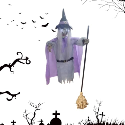 Decoración de Halloween voladora de 1,83m con sensor sonoro interactivo para salones 8